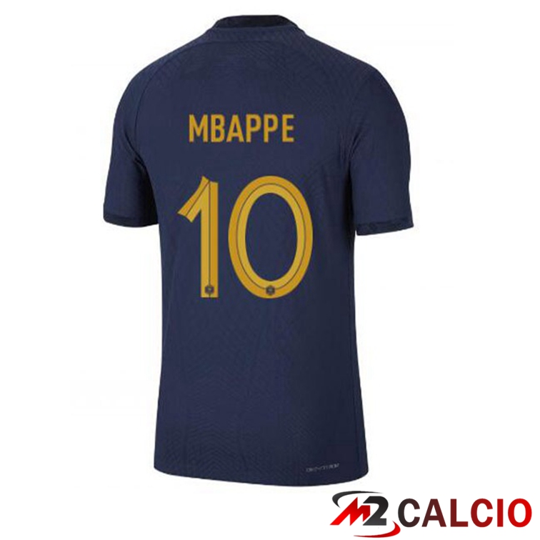 Maglie Calcio Personalizzate,Tute Calcio Squadre,Maglia Nazionale Italiana Calcio | Maglie Calcio Francia (MBAPPE 10) Prima Blu Royal Coppa Del Mondo 2022
