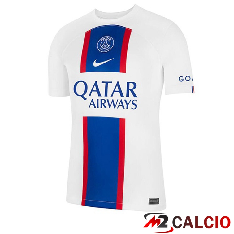 Maglie Calcio Personalizzate,Tute Calcio Squadre,Maglia Nazionale Italiana Calcio | Maglie Calcio Paris PSG Terza Bianco Blu 2022/2023