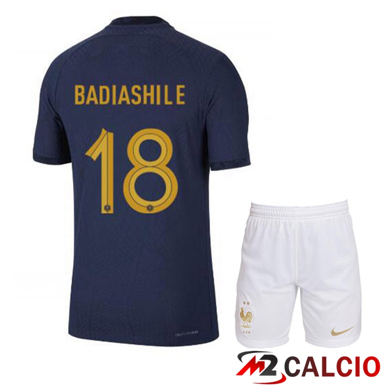 Maglie Calcio Personalizzate,Tute Calcio Squadre,Maglia Nazionale Italiana Calcio | Maglie Calcio Francia (BADIASHILE 18) Bambino Prima Blu Royal 2022/2023