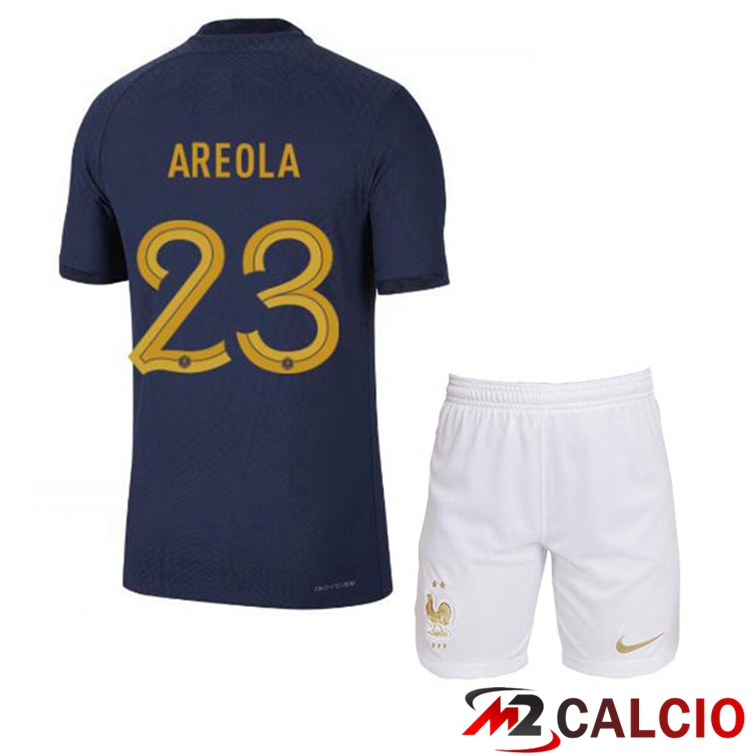 Maglie Calcio Personalizzate,Tute Calcio Squadre,Maglia Nazionale Italiana Calcio | Maglie Calcio Francia (AREOLA 23) Bambino Prima Blu Royal 2022/2023