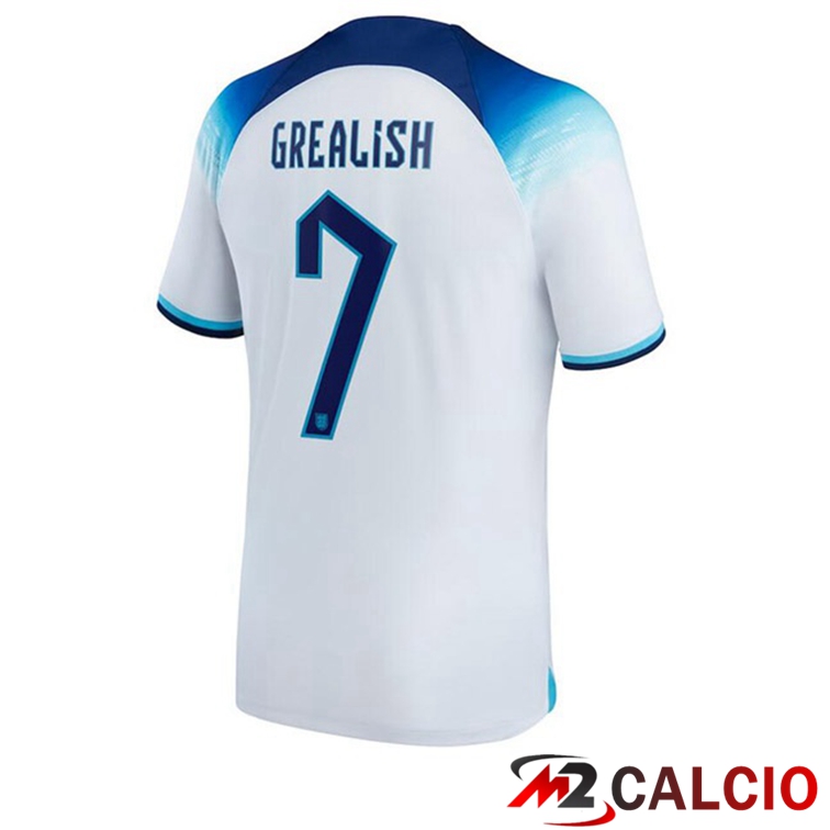 Maglie Calcio Personalizzate,Tute Calcio Squadre,Maglia Nazionale Italiana Calcio | Maglie Calcio Inghilterra (GREALISH 7) Prima Bianco 2022/2023