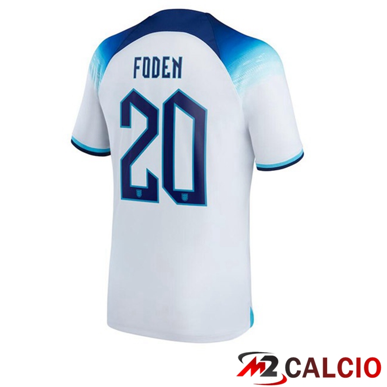 Maglie Calcio Personalizzate,Tute Calcio Squadre,Maglia Nazionale Italiana Calcio | Maglie Calcio Inghilterra (FODEN 20) Prima Bianco 2022/2023