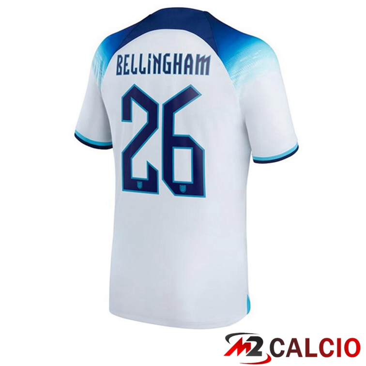 Maglie Calcio Personalizzate,Tute Calcio Squadre,Maglia Nazionale Italiana Calcio | Maglie Calcio Inghilterra (BELLINGHAM 26) Prima Bianco 2022/2023
