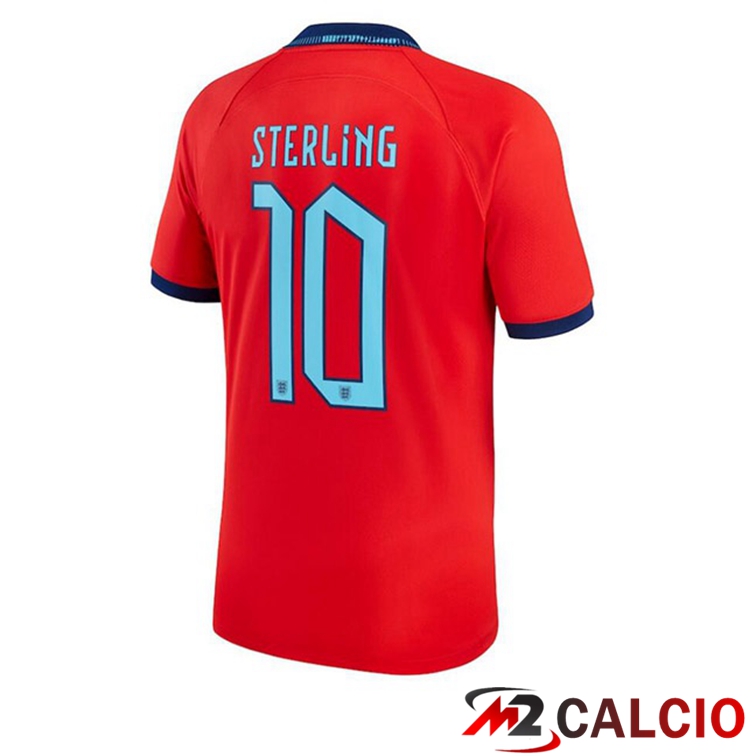 Maglie Calcio Personalizzate,Tute Calcio Squadre,Maglia Nazionale Italiana Calcio | Maglie Calcio Inghilterra (STERLING 10) Seconda Rosso 2022/2023