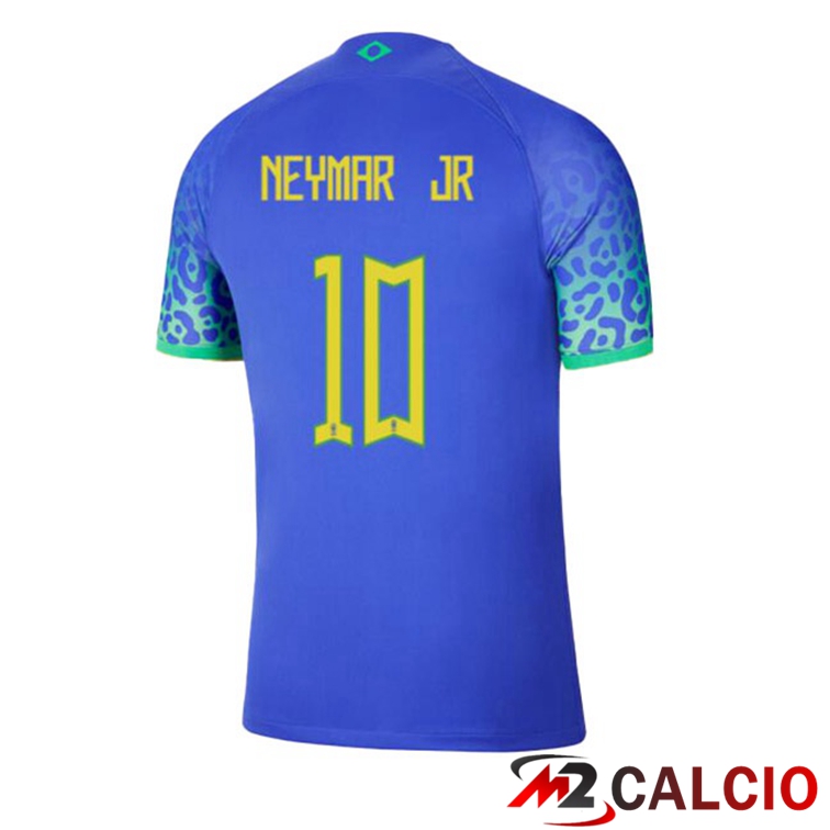 Maglie Calcio Personalizzate,Tute Calcio Squadre,Maglia Nazionale Italiana Calcio | Maglie Calcio Brasile (NEYMAR JR 10) Seconda Blu 2022/2023