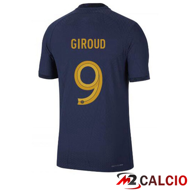 Maglie Calcio Personalizzate,Tute Calcio Squadre,Maglia Nazionale Italiana Calcio | Maglie Calcio Francia (GIROUD 9) Prima Blu Royal 2022/2023