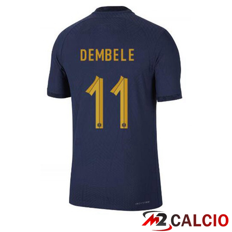 Maglie Calcio Personalizzate,Tute Calcio Squadre,Maglia Nazionale Italiana Calcio | Maglie Calcio Francia (DEMBELE 11) Prima Blu Royal 2022/2023