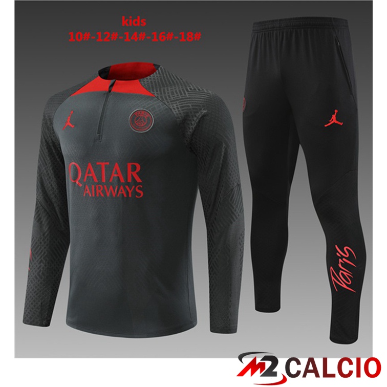 Maglie Calcio Personalizzate,Tute Calcio Squadre,Maglia Nazionale Italiana Calcio | Tuta Calcio Paris PSG Bambino Grigio 2022/2023