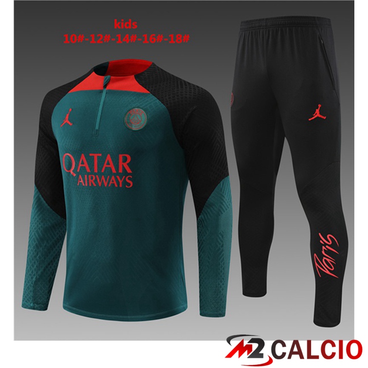 Maglie Calcio Personalizzate,Tute Calcio Squadre,Maglia Nazionale Italiana Calcio | Tuta Calcio Paris PSG Bambino Verde 2022/2023