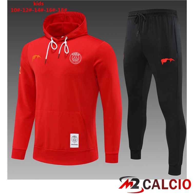 Maglie Calcio Personalizzate,Tute Calcio Squadre,Maglia Nazionale Italiana Calcio | Insieme Giacca Con Cappuccio Tuta Paris PSG Bambino Rosso 2022/2023