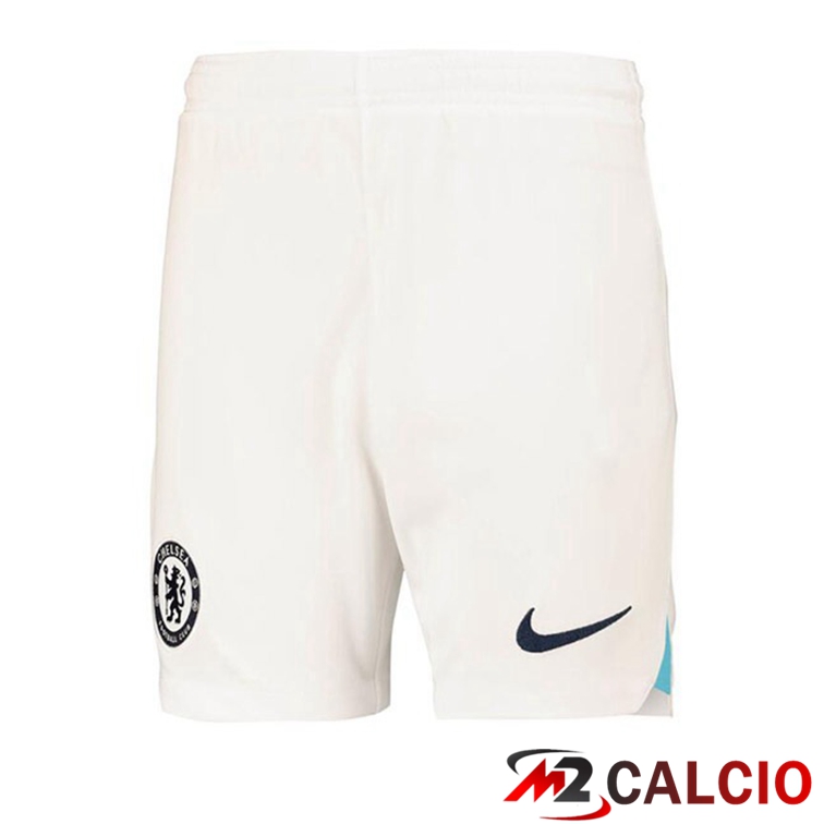 Maglie Calcio Personalizzate,Tute Calcio Squadre,Maglia Nazionale Italiana Calcio | Pantaloncini Calcio FC Chelsea Seconda Bianco 2022/2023