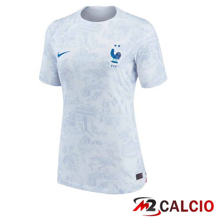 Maglie Calcio Personalizzate,Tute Calcio Squadre,Maglia Nazionale Italiana Calcio | Maglie Calcio Francia Donna Seconda Bianco Coppa Del Mondo 2022