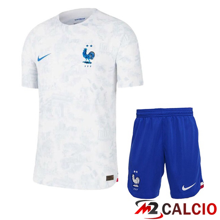 Maglie Calcio Personalizzate,Tute Calcio Squadre,Maglia Nazionale Italiana Calcio | Maglie Calcio Francia Bambino Seconda Bianco Coppa Del Mondo 2022