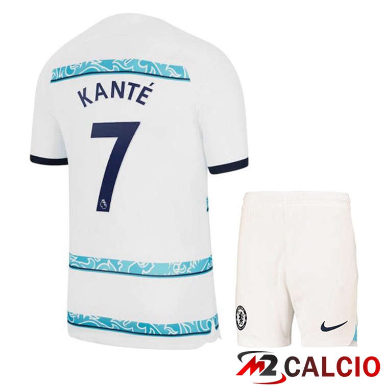 Maglie Calcio Personalizzate,Tute Calcio Squadre,Maglia Nazionale Italiana Calcio | Maglie Calcio FC Chelsea (KANTÉ 7) Bambino Seconda Bianco 2022/2023