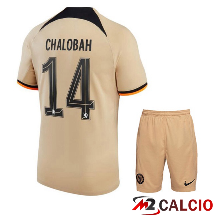 Maglie Calcio Personalizzate,Tute Calcio Squadre,Maglia Nazionale Italiana Calcio | Maglie Calcio FC Chelsea (CHALOBAH 14) Bambino Terza Marrone 2022/2023