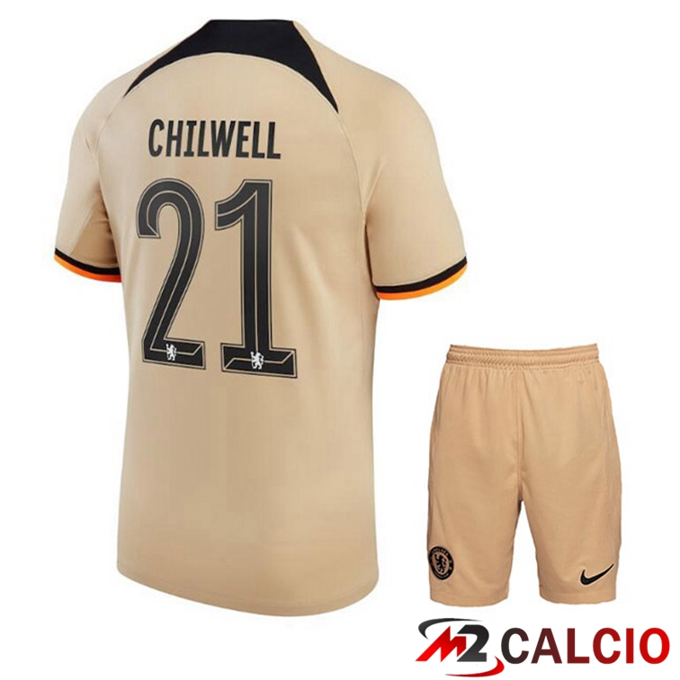 Maglie Calcio Personalizzate,Tute Calcio Squadre,Maglia Nazionale Italiana Calcio | Maglie Calcio FC Chelsea (CHILWELL 21) Bambino Terza Marrone 2022/2023