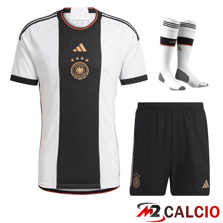 Maglie Calcio Personalizzate,Tute Calcio Squadre,Maglia Nazionale Italiana Calcio | Insieme Maglie Calcio Germania Prima (Pantaloncini + Calzini) 2022/2023