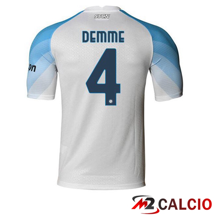 Maglie Calcio Personalizzate,Tute Calcio Squadre,Maglia Nazionale Italiana Calcio | Maglie Calcio SSC Napoli (Demme 4) Prima Bianco 2022/2023