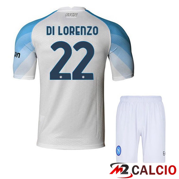 Maglie Calcio Personalizzate,Tute Calcio Squadre,Maglia Nazionale Italiana Calcio | Maglie Calcio SSC Napoli (Di Lorenzo 22) Bambino Prima Bianco 2022/2023