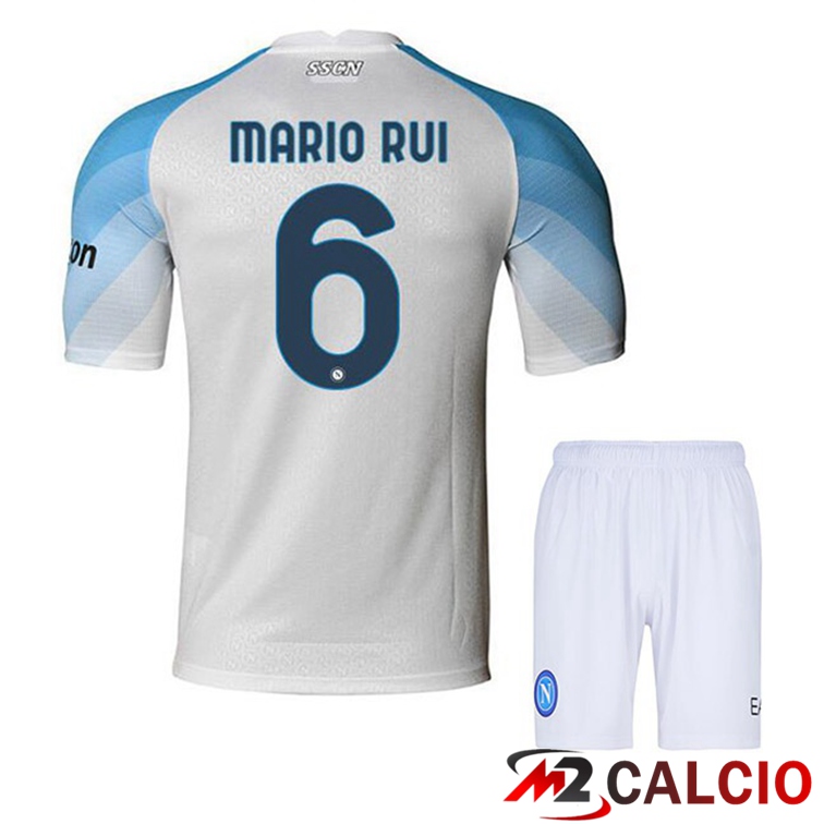 Maglie Calcio Personalizzate,Tute Calcio Squadre,Maglia Nazionale Italiana Calcio | Maglie Calcio SSC Napoli (Mario Rui 6) Bambino Prima Bianco 2022/2023