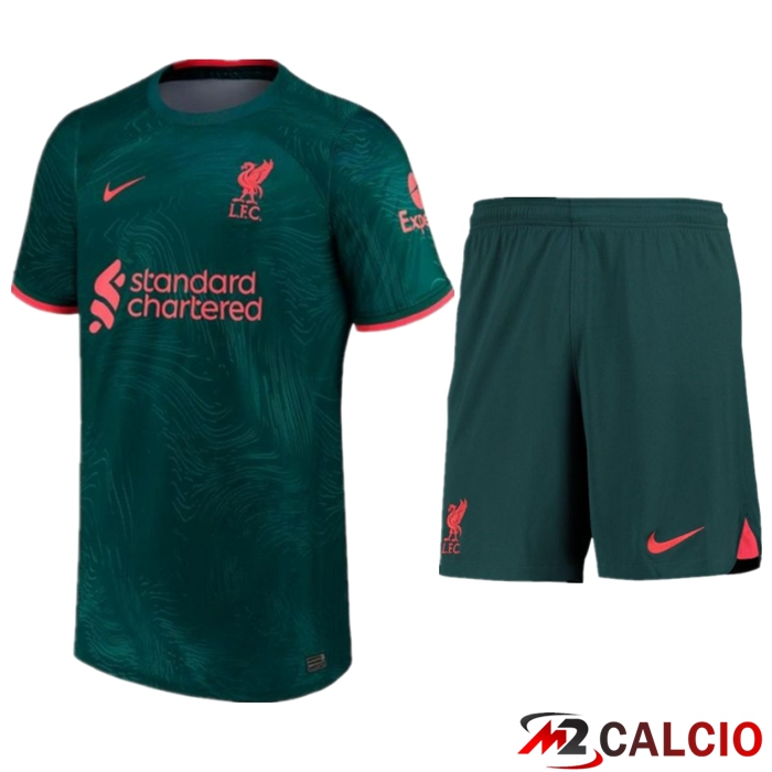 Maglie Calcio Personalizzate,Tute Calcio Squadre,Maglia Nazionale Italiana Calcio | Insieme Maglie Calcio FC Liverpool Terza + Pantaloncini 2022/2023