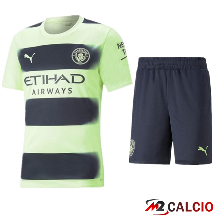 Maglie Calcio Personalizzate,Tute Calcio Squadre,Maglia Nazionale Italiana Calcio | Insieme Maglie Calcio Manchester City Terza + Pantaloncini 2022/2023