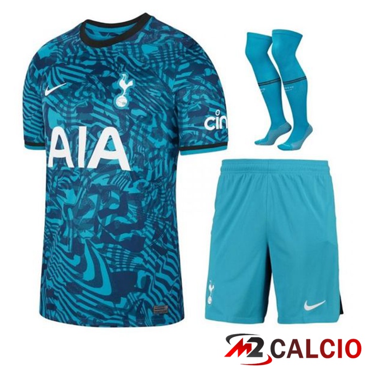 Maglie Calcio Personalizzate,Tute Calcio Squadre,Maglia Nazionale Italiana Calcio | Insieme Maglie Calcio Tottenham Hotspurs Terza (Pantaloncini + Calzini) 2022/2023