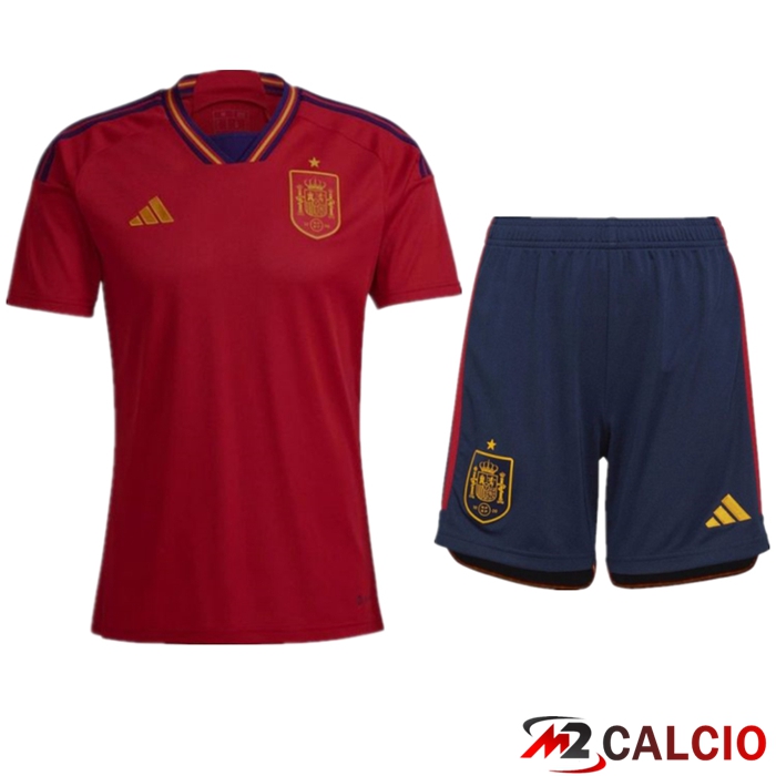 Maglie Calcio Personalizzate,Tute Calcio Squadre,Maglia Nazionale Italiana Calcio | Insieme Maglie Calcio Spagna Prima + Pantaloncini Coppa Del Mondo 2022