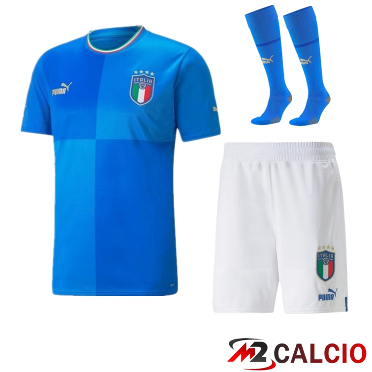 Maglie Calcio Personalizzate,Tute Calcio Squadre,Maglia Nazionale Italiana Calcio | Insieme Maglie Calcio Italia Prima (Pantaloncini + Calzini) Coppa Del Mondo 2022