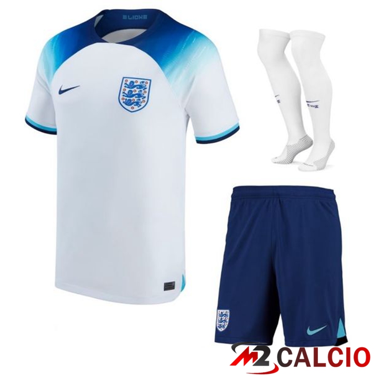 Maglie Calcio Personalizzate,Tute Calcio Squadre,Maglia Nazionale Italiana Calcio | Insieme Maglie Calcio Inghilterra Prima (Pantaloncini + Calzini) Coppa Del Mondo 2022