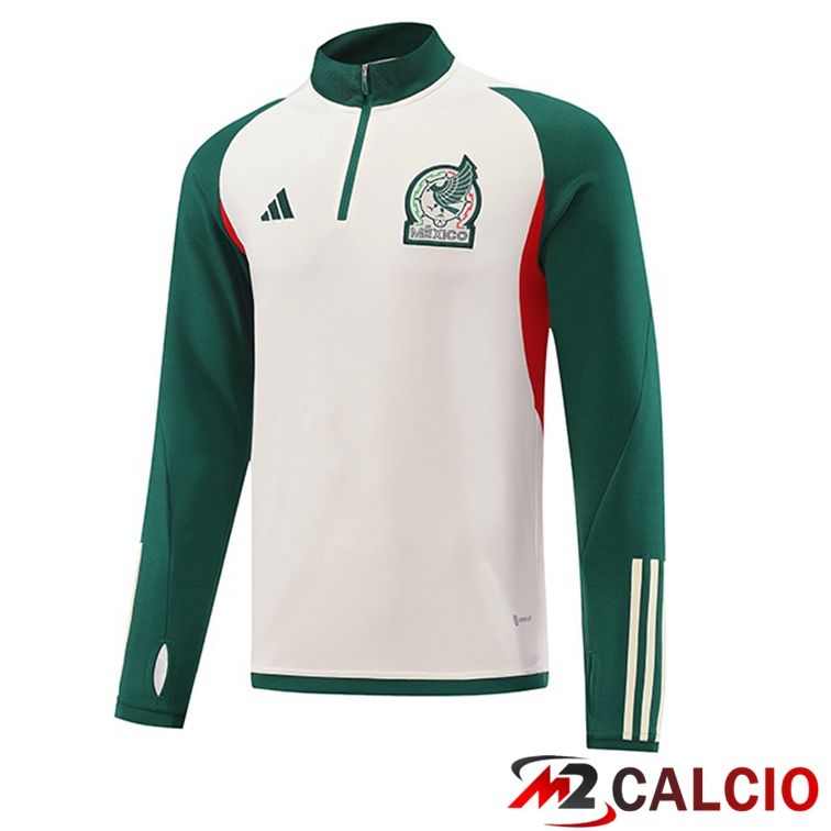 Maglie Calcio Personalizzate,Tute Calcio Squadre,Maglia Nazionale Italiana Calcio | Felpa Allenamento Messico Bianco Verde 2022/2023