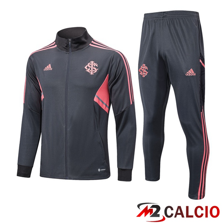 Maglie Calcio Personalizzate,Tute Calcio Squadre,Maglia Nazionale Italiana Calcio | Insieme Tuta Calcio - Giacca SC Internacional Grigio 2022/2023