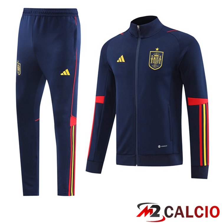 Maglie Calcio Personalizzate,Tute Calcio Squadre,Maglia Nazionale Italiana Calcio | Insieme Tuta Calcio - Giacca Spagna Blu Reale 2022/2023