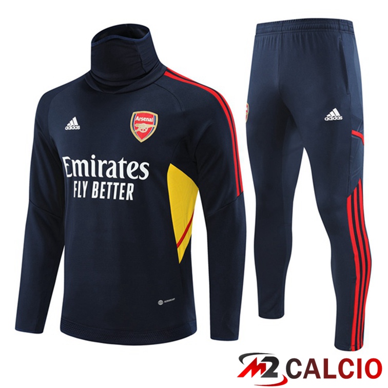 Maglie Calcio Personalizzate,Tute Calcio Squadre,Maglia Nazionale Italiana Calcio | Insieme Tuta Calcio Arsenal Collo alto Blu Reale 2022/2023