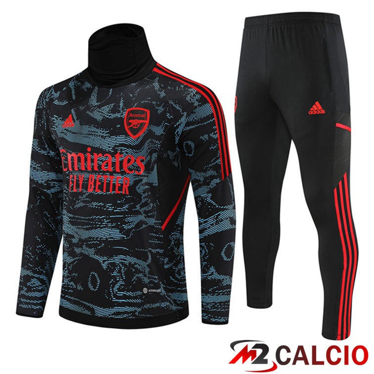 Maglie Calcio Personalizzate,Tute Calcio Squadre,Maglia Nazionale Italiana Calcio | Insieme Tuta Calcio Arsenal Collo alto Blu Rosso 2022/2023