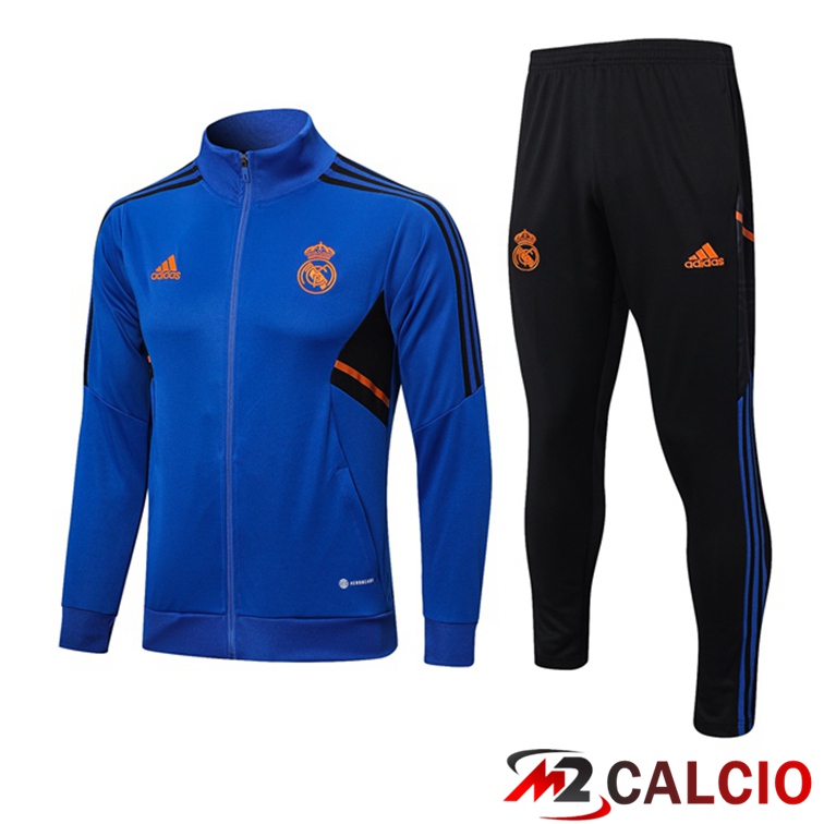 Maglie Calcio Personalizzate,Tute Calcio Squadre,Maglia Nazionale Italiana Calcio | Insieme Tuta Calcio - Giacca Real Madrid Blu 2022/2023