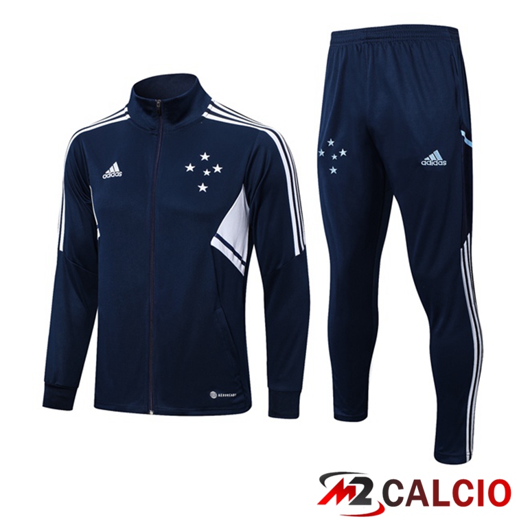 Maglie Calcio Personalizzate,Tute Calcio Squadre,Maglia Nazionale Italiana Calcio | Insieme Tuta Calcio - Giacca Cruzeiro EC Blu Reale 2022/2023