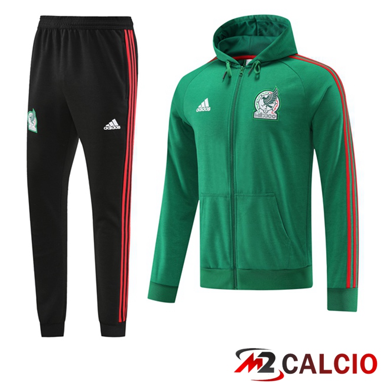 Maglie Calcio Personalizzate,Tute Calcio Squadre,Maglia Nazionale Italiana Calcio | Insieme Giacca Con Cappuccio Tuta Messico Verde 2022/2023