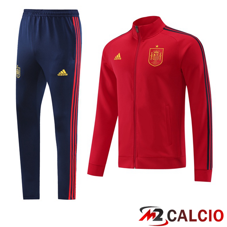 Maglie Calcio Personalizzate,Tute Calcio Squadre,Maglia Nazionale Italiana Calcio | Insieme Tuta Calcio - Giacca Spagna Rosso 2022/2023