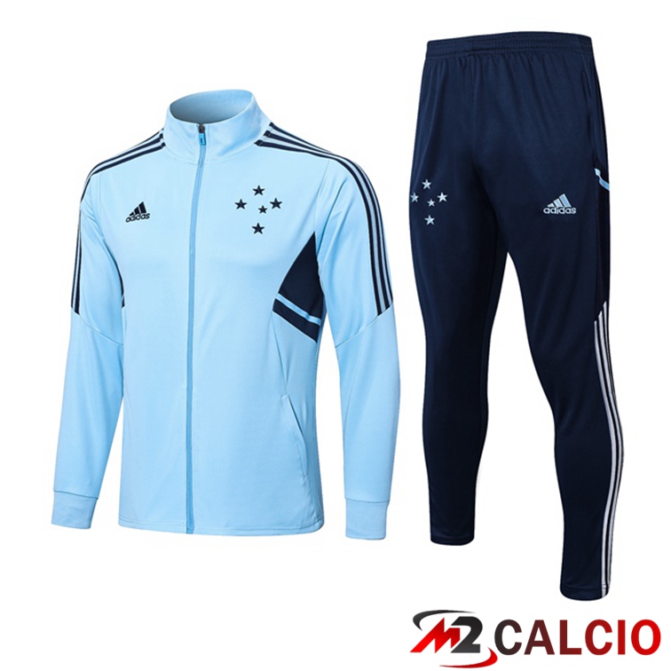 Maglie Calcio Personalizzate,Tute Calcio Squadre,Maglia Nazionale Italiana Calcio | Insieme Tuta Calcio - Giacca Cruzeiro EC Blu 2022/2023
