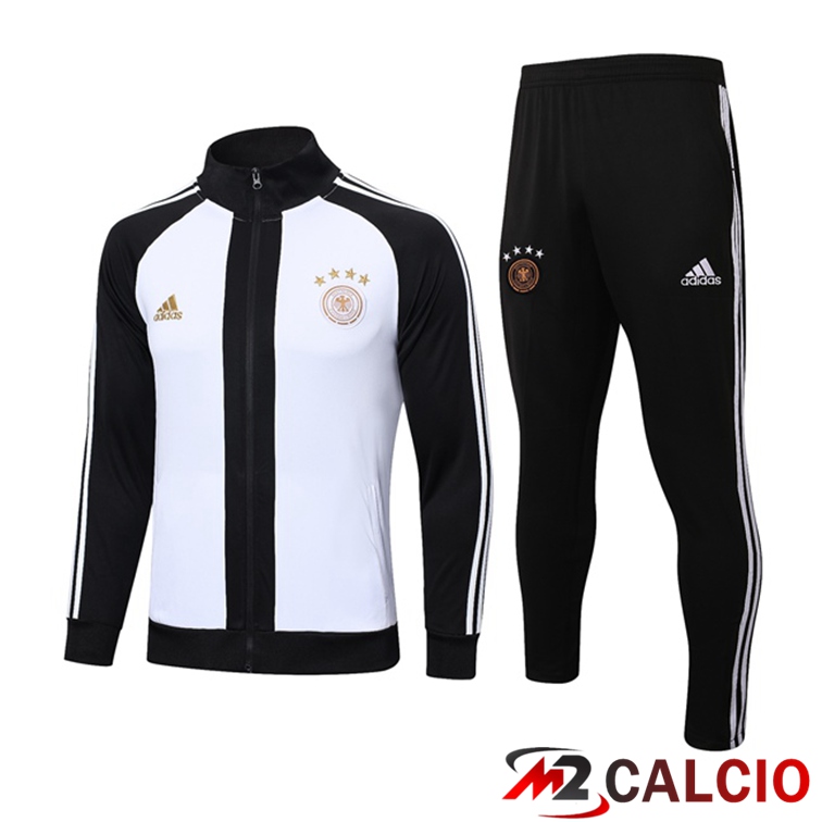 Maglie Calcio Personalizzate,Tute Calcio Squadre,Maglia Nazionale Italiana Calcio | Insieme Tuta Calcio - Giacca Germania Nero Bianco 2022/2023