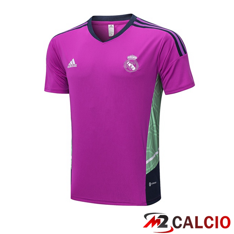 Maglie Calcio Personalizzate,Tute Calcio Squadre,Maglia Nazionale Italiana Calcio | T Shirt Allenamento Real Madrid Viola 2022/2023