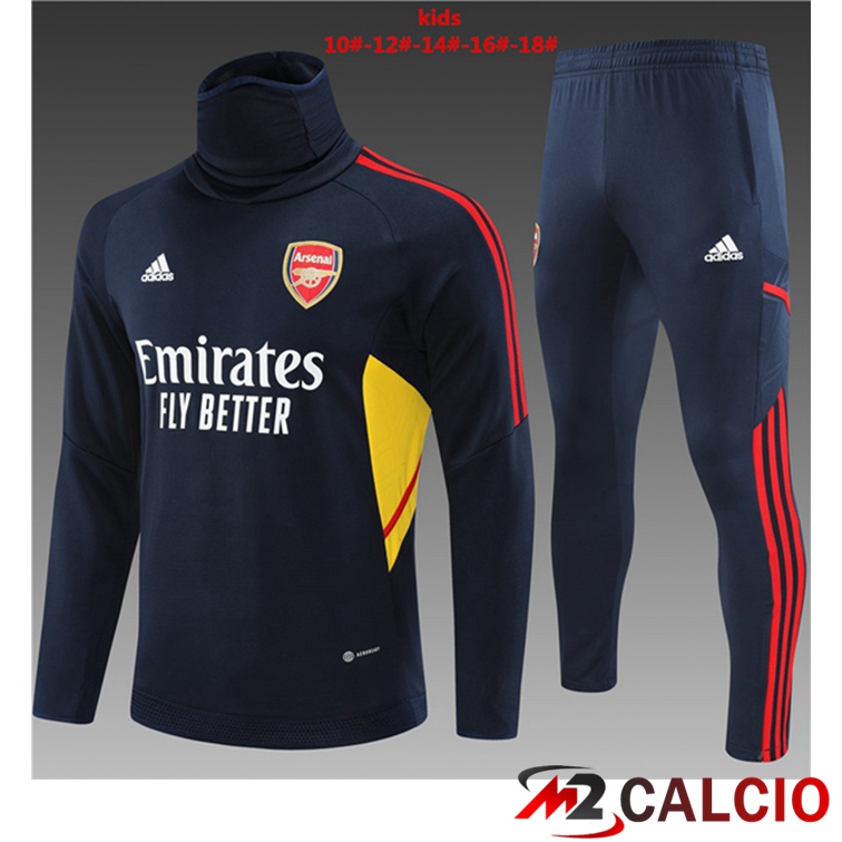 Maglie Calcio Personalizzate,Tute Calcio Squadre,Maglia Nazionale Italiana Calcio | Insieme Tuta Calcio Arsenal Collo alto Bambino Blu Reale 2022/2023