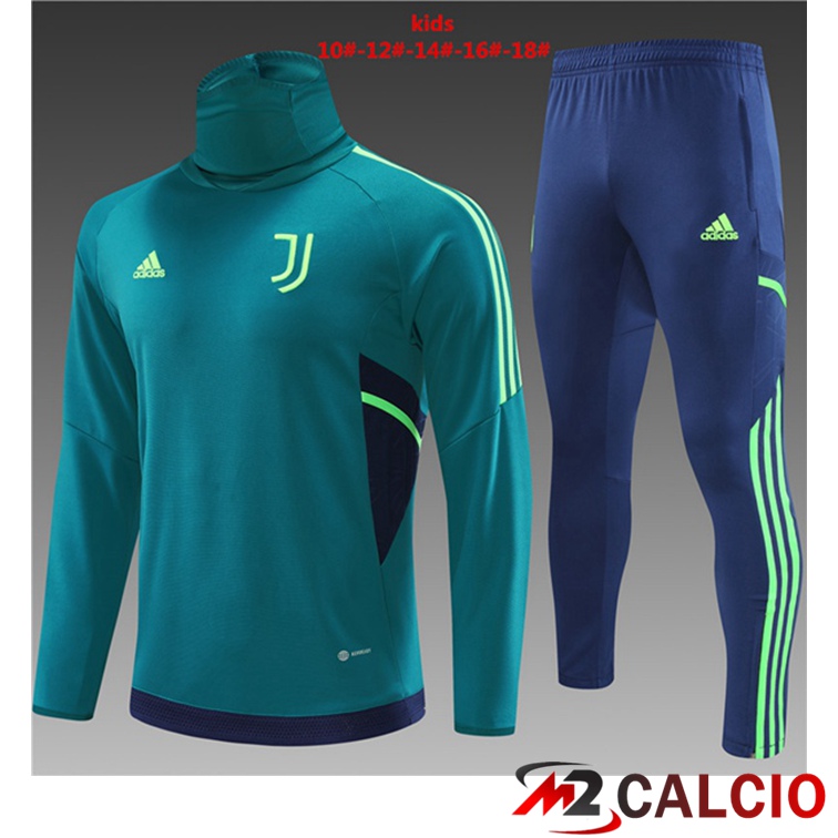 Maglie Calcio Personalizzate,Tute Calcio Squadre,Maglia Nazionale Italiana Calcio | Insieme Tuta Calcio Juventus Collo alto Bambino Verde 2022/2023