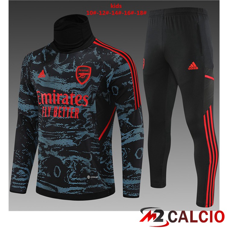 Maglie Calcio Personalizzate,Tute Calcio Squadre,Maglia Nazionale Italiana Calcio | Insieme Tuta Calcio Arsenal Collo alto Bambino Rosso Blu 2022/2023