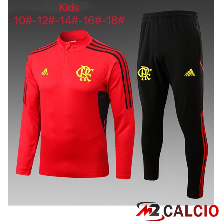 Maglie Calcio Personalizzate,Tute Calcio Squadre,Maglia Nazionale Italiana Calcio | Insieme Tuta Calcio Flamengo Bambino Rosso 2022/2023