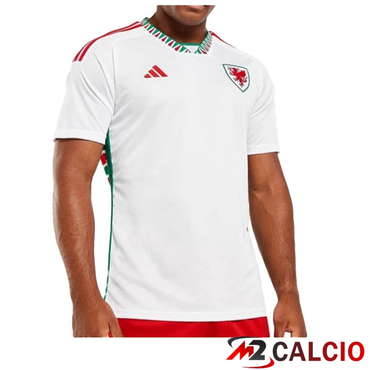 Maglie Calcio Personalizzate,Tute Calcio Squadre,Maglia Nazionale Italiana Calcio | Maglie Calcio Galles Seconda Bianco Coppa Del Mondo 2022