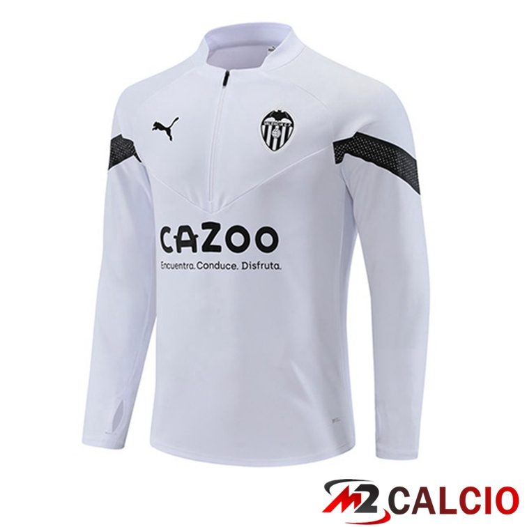 Maglie Calcio Personalizzate,Tute Calcio Squadre,Maglia Nazionale Italiana Calcio | Felpa Allenamento Valencia CF Bianco 2022/2023