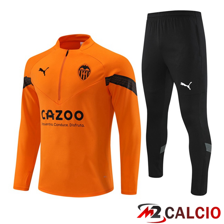 Maglie Calcio Personalizzate,Tute Calcio Squadre,Maglia Nazionale Italiana Calcio | Insieme Tuta Calcio Valencia CF Arancia 2022/2023