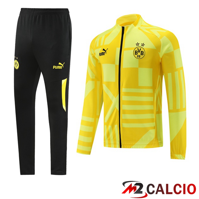 Maglie Calcio Personalizzate,Tute Calcio Squadre,Maglia Nazionale Italiana Calcio | Insieme Tuta Calcio - Giacca Dortmund BVB Giallo 2022/2023